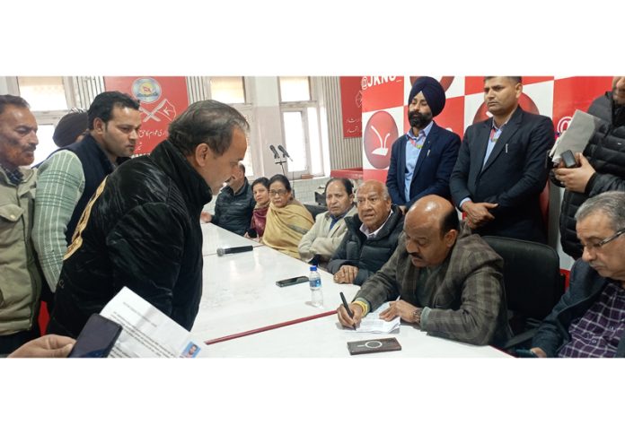 DyCM Surinder Choudhary meeting people during Public Darbar in Jammu.