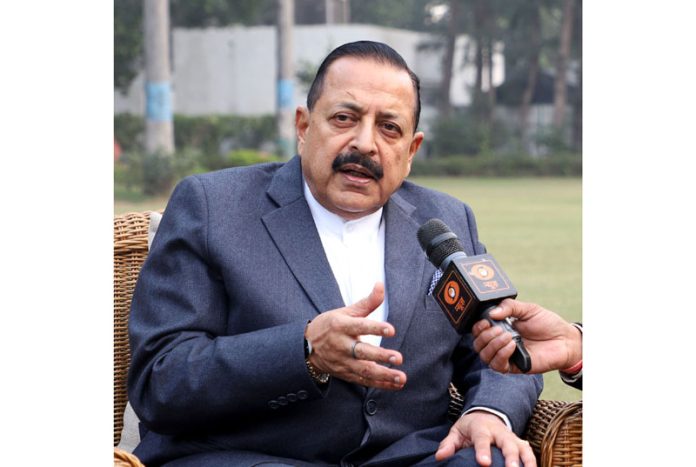 Union Minister Dr. Jitendra Singh in an exclusive New Year interview to DD News at New Delhi on Wednesday.