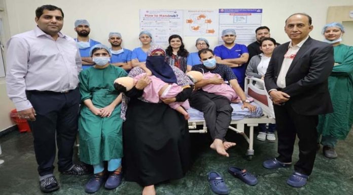 Executives of SMVD Institute of Medical Excellence and Narayana Hospital posing with ENT surgical team on completion of 100 cochlear implant surgeries.