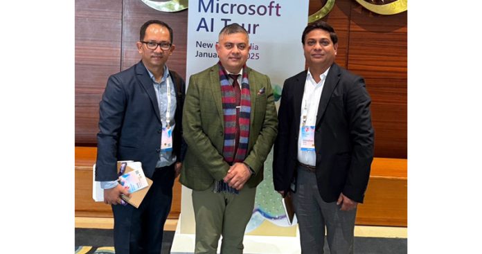 Amit Sharma, Administrative Secretary ICT Mizoram posing along with team members of Microsoft on Saturday.