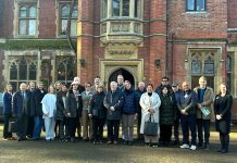 Raju Chowdhary, Chairman and Arti Chowdhary, Managing Director of KC Public School posing alongwith fellow Round Square members at the 2025 Symposium in London.