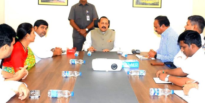 Union Minister Dr. Jitendra Singh holding an interactive meet with the MLAs and public representatives  at Kadapa,  Andhra Pradesh on Friday.