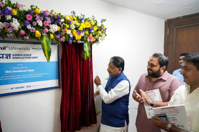 Rushikesh Patel, the Minister of Health and Family Welfare, Gujarat inaugurating an event on Tuesday.