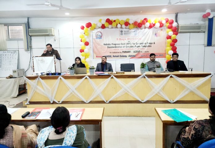 JKBOSE officers and other experts during a workshop at Board's headquarters in Jammu.