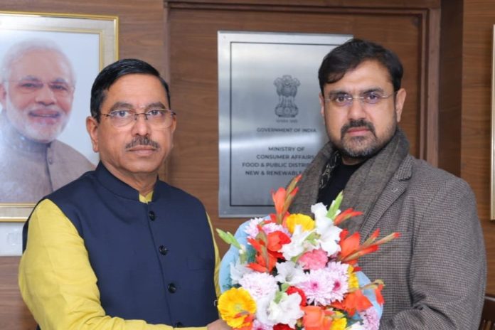 Satish Sharma Calls On Union Minister Pralhad Joshi