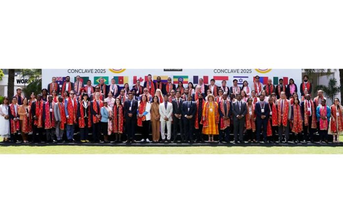 Eminent diplomats and envoys from the various parts of world posing for a group photograph during a function organized on Monday. Eminent diplomats and envoys from the various parts of world posing for a group photograph during a function organized on Monday.