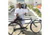 BJP MLA with bicycle outside Assembly complex. -Excelsior/Rakesh