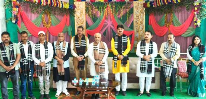 BJP leaders during a meeting at Nagrota on Thursday.