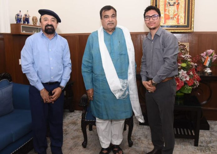 CEC LAHDC Kargil, Dr Mohd Jaffer Akhoon and Councilor Aga Syed Huda during meeting with Union Road, Transport and Highways Minister, Nitin Gadkari in Delhi. CEC LAHDC Kargil, Dr Mohd Jaffer Akhoon and Councilor Aga Syed Huda during meeting with Union Road, Transport and Highways Minister, Nitin Gadkari in Delhi.