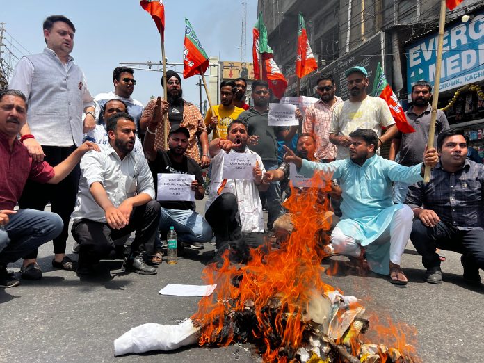 BJP's Youth Wing Stages Anti-Government Protest In Jammu