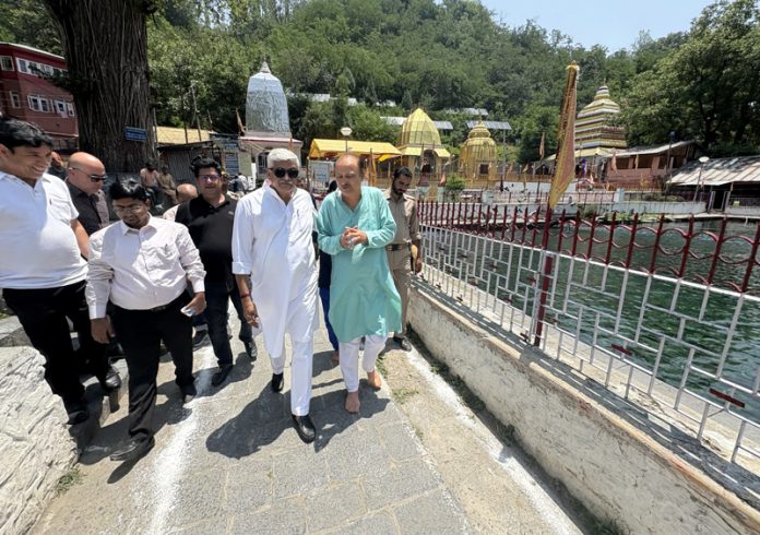 Union Minister for Tourism Gajendra Singh Shekhawat during a visit to Sun temple at Mattan, Anantnag. -Excelsior/Sajad Dar Union Minister for Tourism Gajendra Singh Shekhawat during a visit to Sun temple at Mattan, Anantnag. -Excelsior/Sajad Dar