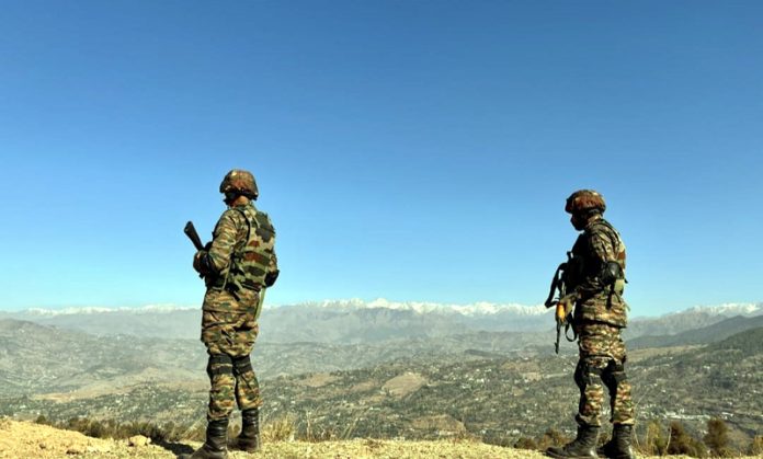 Troops alert along the LoC in Rajouri. - Excelsior/Imran