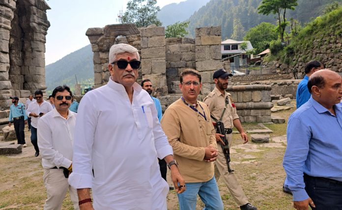 Union Minister for Tourism Gajendra Singh Shekhawat during a visit to Kashmir on Wednesday. -Excelsior/Firdous Union Minister for Tourism Gajendra Singh Shekhawat during a visit to Kashmir on Wednesday. -Excelsior/Firdous