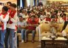 Students presenting a skit as SSP Jammu and others looking on during a programme by Team Jammu on Sunday. -Excelsior/Rakesh