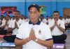 Defence Minister Rajnath Singh attending International Yoga Day with Army troops at Northern Command in Udhampur on Saturday.