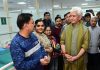 LG Manoj Sinha reviewing arrangements for Shri Amarnath Ji pilgrims at Baltal base camp on Monday.