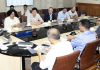 CS chairing a meeting at Srinagar on Saturday.